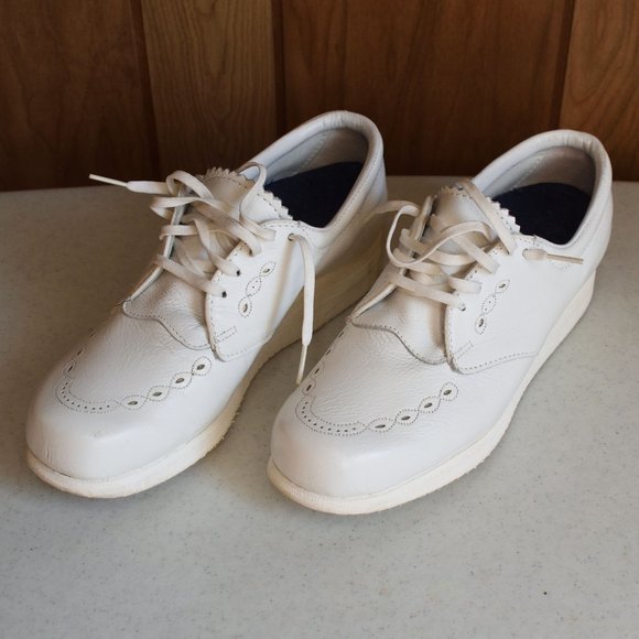 PW Minor Extra Depth Womens White Walking Shoes Size 7 3A/6A Orthopedic Diabetic - Picture 2 of 12